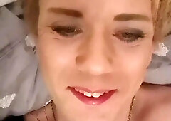 TRANSSEXUAL-Angie can barley treat the fuckin' machine