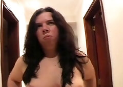 Cheerful bombshell blowing like a pornstar