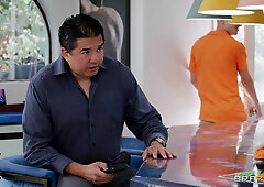 Big Titted blonde MOMMY London River loves Double penetration in the backyard