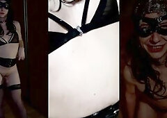 I wanted to watch and feel what it's like to be overspread in big amount of cum like in bukkake . wonderful I've my own cum and I can collec