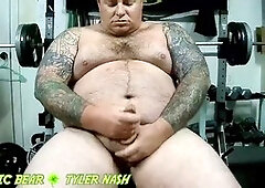 Straight daddy bear, gay muscle bear daddy, belly bulge