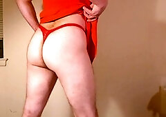 Bubble butt str8trapsub shows off in a sexy dress and g-string