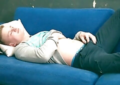 Blondie twink Jacob O strokes his cock and gets messy all over himself