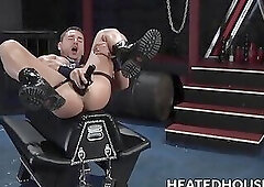 Beefy Marc Dylan gets wrecked by a mystery rubber top in the dungeon