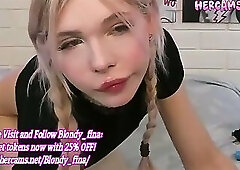 19yo skinny trans cutie in black fishnet stockings strokes her girly cock on webcam
