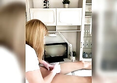 Unfathomable Bikini Waxing, to a Guy with a Large Ramrod, the Client could Barely Stand It.