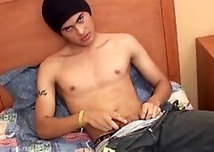 Well-endowed Mexican dude Alfredo masturbates passionately
