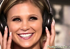 Lesbian strapon surprise for the sexy hoe