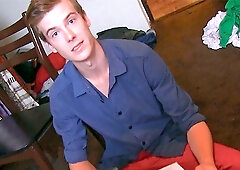 Lots of cum for a dude after his landlord is finished with him