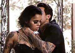 Tattooed goddess in black boots Genevieve Sinn fucked like a whore