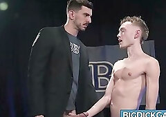 Masked Pledge Lucky Banks Kneels for BBPI Frat Bros Big Cock Ritual