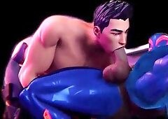 Hooded dude ds to be Spiderman to get his meatpipe deep-throated