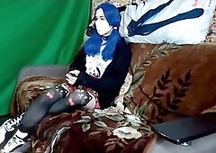 DashaNoihara gets naughty with mom's stockings for a solo play session