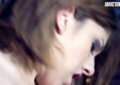 Sloppy Deepthroat Until This babe Gags, Then That babe Climbs On and Rides Him Raw