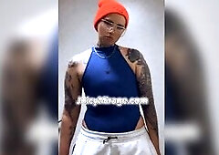 Your sexy andro femdom ally teasing u with their large jiggly booty in the shower