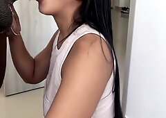 Blowjob With Of Saliva For The Bbc -amateur Couple