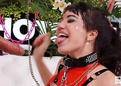 Raw-loving dark haired Little Puck gets her bootie packed aggressive!