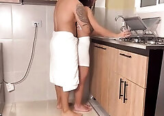 BANG ME HERE IN THE KITCHEN WE ARE "ALONE" HAWT EMPLOYEE