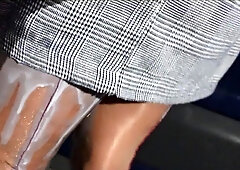 Fantasy granter: milk clyster with spandex and nylons in public