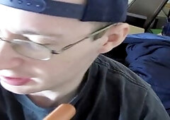 Straight guy takes two big cocks deep