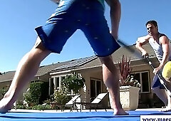 Cocksucking stud gets anally drilled