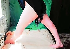 Curvy femboy Ketty shows off sexy moves in the bedroom