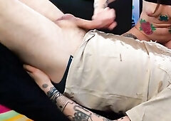 Hunk squirt idea: that guy ejaculates on his own face after a wild masturbation session