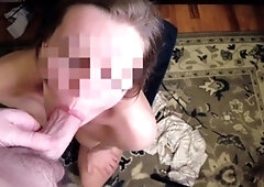 Cute amateur brunette gives pov blowjob and fuck
