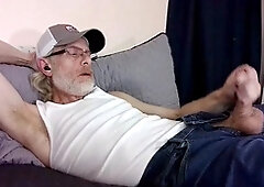 Man masturbating, old man jacking off, gay masturbation