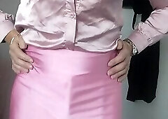 Crossdresser with a skirt bulge