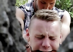 Horny rednecks going bareback while in the woods