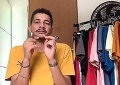 Solo session with gay anal toy and plug