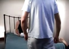 Threeway Hard Sex On A Bed