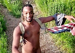 Kennie Jai gets caught strolling in the park nude and fully aroused!