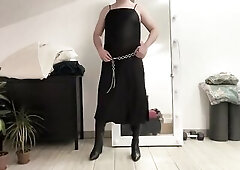 Check out my fresh silk satin maxi costume and beige oversize satin jacket. I'm wearing it for this day's night. My dudes will suck and bang