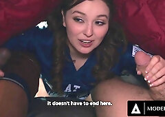 Wild 18yo Cutie Fucks With Her Stepdads Friend Behind His Back