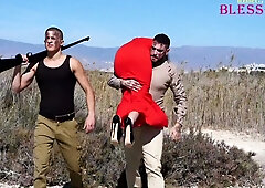 Spanish brunettes dnis martin & magic javi meet for intense outdoor encounter on the street