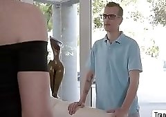 Hot Redhead TS Natalie Mars fulfills her butthole needs