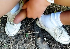 Outdoor cum, shoes, gay twink