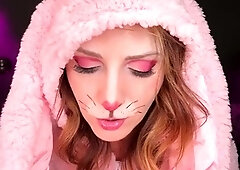 Femdom temptress with big tits plays with herself on webcam