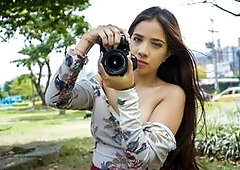 While Salome was taking pictures of the surroundings when she found Logan training, so she took some pictures of him stretching his muscles before inv