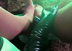 Wicked Xmas Femboy Lick Suck Sextoy and Foot Tease