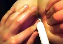 Candle inaertion & jizz eating