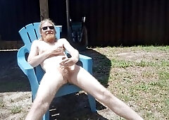 Chair fuck, shoeless, solo ass play