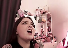 charming big beautiful woman will squeeze all the juices without your jock! (solo, sex toy, cum)