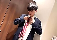 Japanese twink plays pleasure