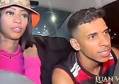 Ride-hailing driver has a foursome in his car.