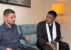 Gifted priest breaking into the little white boy's ass