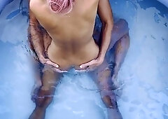 Erotic underwater adventure at the pool - Inexperienced couple experiences intense orgasms!