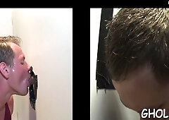 Blessed gloryhole faggot fellating